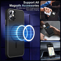 MOCCA Strong Magnetic for iPhone 11 Phone Case,[Compatible with Magsafe][Glass Screen Protector+Camera Lens Protector] Slim Thin Shockproof Cover Case for iPhone 11 6.1 inch, Black