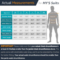 MYS Men's 3 Piece Slim Fit Suit Set, One Button Solid Jacket Vest Pants with Tie Black