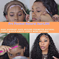 Water Wave Lace Front Wigs Human Hair Pre Plucked 13x4 HD Deep Wave Curly Lace Front Wigs for Black Women Human Hair Glueless 200 Density Brazilian Transparent Lace Frontal Wet and Wavy Wigs 24 Inch