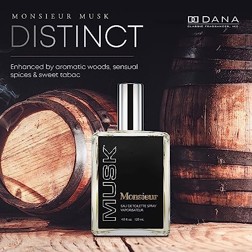 Dana Monsieur Musk EDT Spray Mens Fragrances 4 Oz