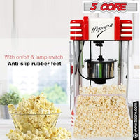 5 Core Popcorn Machine Popcorn Maker Machine used in Home Movie Theater Style Popcorn Popper 4 Oz Antique 300 Watts Big Grande Size POP 850