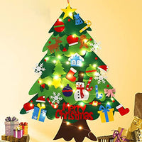 Montessori Christmas Tree with Led String Light,2023 New Kids Interactive Christmas Tree DIY Christmas Tree with 21pcs Detachable Tree Ornaments for Kid Wall