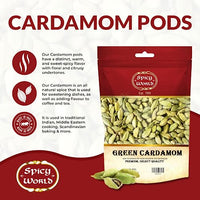 Spicy World Green Cardamom Pods 3.5 Oz - As Seen on Tik Tok - Premium Quality Whole Green Cardamom Pods | Vegan | Large | Aromatic Cardamon