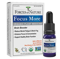 Forces of Nature, Natural and Organic Focus More (10ml), Non Drowsy, Non Addictive, Non GMO, Promote Increased Focus, Attention, Concentration, Creativity, and Mental Clarity