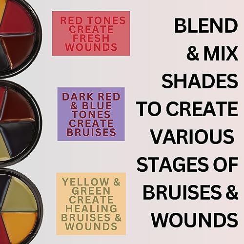 Mehron Makeup ProColoRing Bruise 5 Color Wheel for Special Effects & Movies | Bruise Makeup Kit | SFX Paint | Halloween Special Effects Makeup