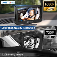 VASTEND Baby Car Camera,360° Rotation 1080P Baby Car Mirror with Night Vision & 150° Wide View Function,5 Mins Easy to Install Travel Safety Kit,With A Cute Silicone Case