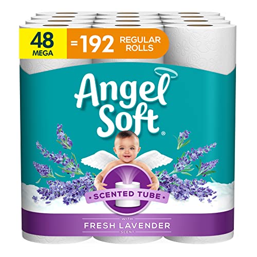 Angel Soft Toilet Paper, 48 Mega Rolls with Lavender Scented Tube