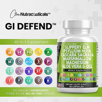 Slippery Elm 5000mg Psyllium Husk 2000mg Pre Probiotic Digestive Gut Health Supplement with Aloe Vera Cascara Sagrada 2000mg Marshmallow Root DGL Licorice Senna Extract Magnesium - Made in USA 90 Ct