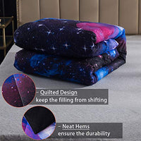 Litanika 3D Galaxy Comforter Full(79x90lnch), 3 Pieces(1 Galaxy Comforter, 2 Pillowcases), Universe Cloud Outer Space Comforter, Microfiber Bedding Set for Boys Kids