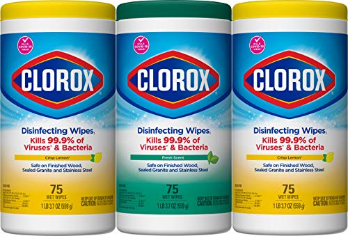 Clorox Disinfecting Wipes Value Pack, Cleaning Wipes, Bleach Free, 75 Count Each, Pack of 3 (Package May Vary)