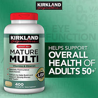 Kirkland Signature Adult 50+ Mature Multi Vitamins & Minerals, 400 Tablets