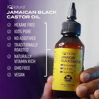 IQ Natural 4oz Unscented Jamaican Black Castor Oil for Hair Growth, Organic Cold Pressed Hexane Free, Black Women and Men, Dry Scalp Oil for Damaged Hair