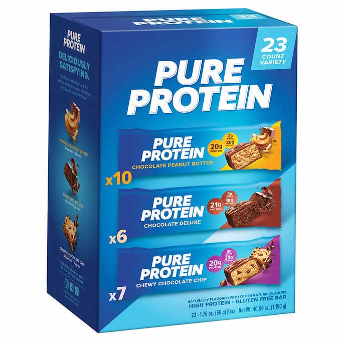 Pure Protein Bars, Variety Pack, 1.76 oz, 23-ct
