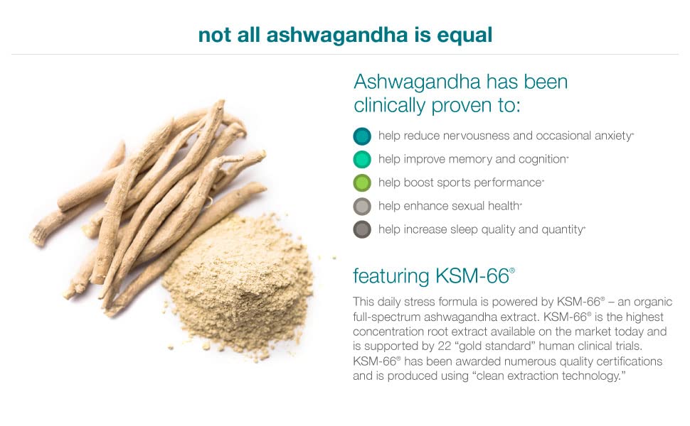 Organic KSM-66 Ashwagandha Vegetarian Supplements 150 Capsules, 1000mg per Daily Serving,Help Support A Healthy Stress Response