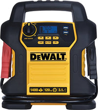 DEWALT DXAEJ14 Digital Portable Power Station Jump Starter - 1400 Peak Amps with 120 PSI Compressor, AC Charging Cube, USB Port for Electronic Devices