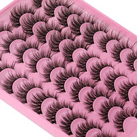 Faux Mink Lashes 3D Fluffy Fake Eyelashes Lashes Natural Look Wispy Lashes Bulk 20 Pairs Short False Eyelashes 4 Different Style Eye Lashes Pack