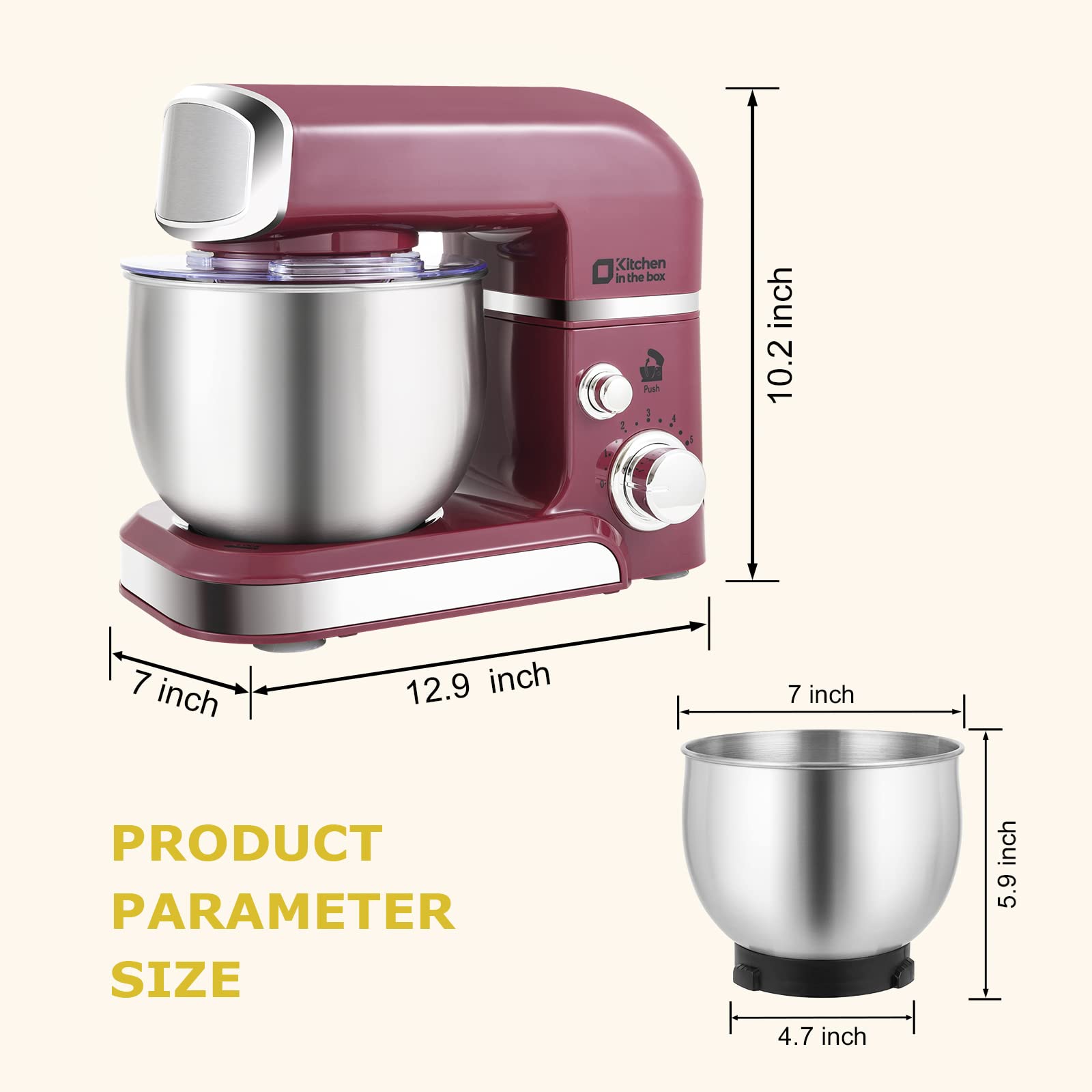 Stand Mixer,3.2Qt Small Electric high quality Food Mixer