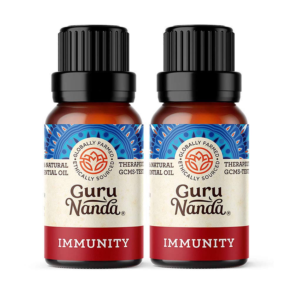 GuruNanda Immunity Blend Essential Oil (Pack of 2) - Pure Therapeutic Grade Oil for Immune Support