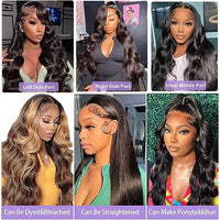 Vigriss Body Wave Lace Front Wigs Human Hair Pre Plucked Glueless Human Hair Wigs for Black Women 180% Density 13x4 HD Transparent Lace Front Wig Human Hair with Baby Hair Bleached Knots Wigs 18inch