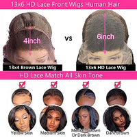 JOHLUA Glueless Wigs Human Hair Pre Plucked Bleached Knots 13x6 HD Transparent Lace Frontal Wigs for Women 150 Density Straight Lace Front Wigs Human Hair with Baby Hair (22 Inches)