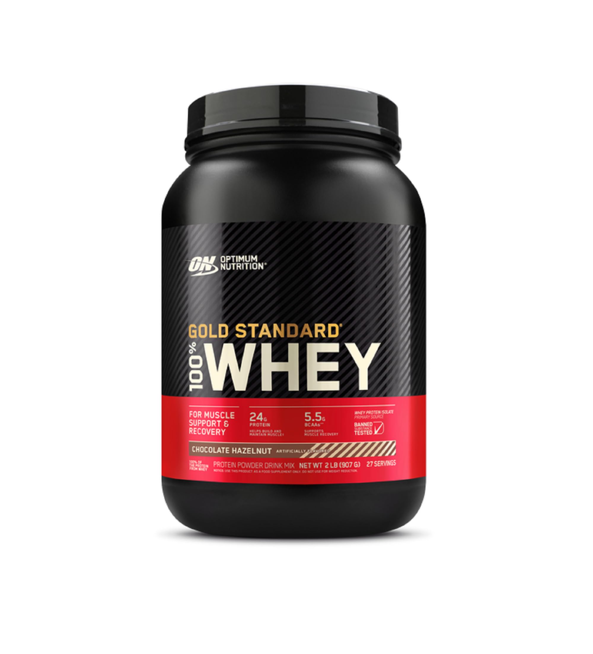 Optimum Nutrition Gold Standard 100% Whey Protein Powder, Chocolate Hazelnut, 2 Pound (Pack of 1)