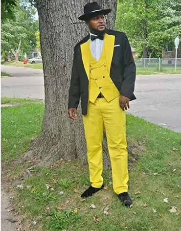 Beige Suits for Men Slim Fit 3 Piece One Button Blazer Vest Pant Suit Men Wedding Prom Sets XXS
