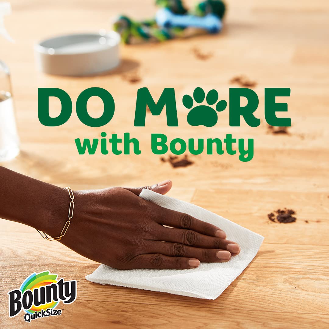 Bounty Quick-Size Paper Towels, White, 16 Family Rolls = 40 Regular Rolls