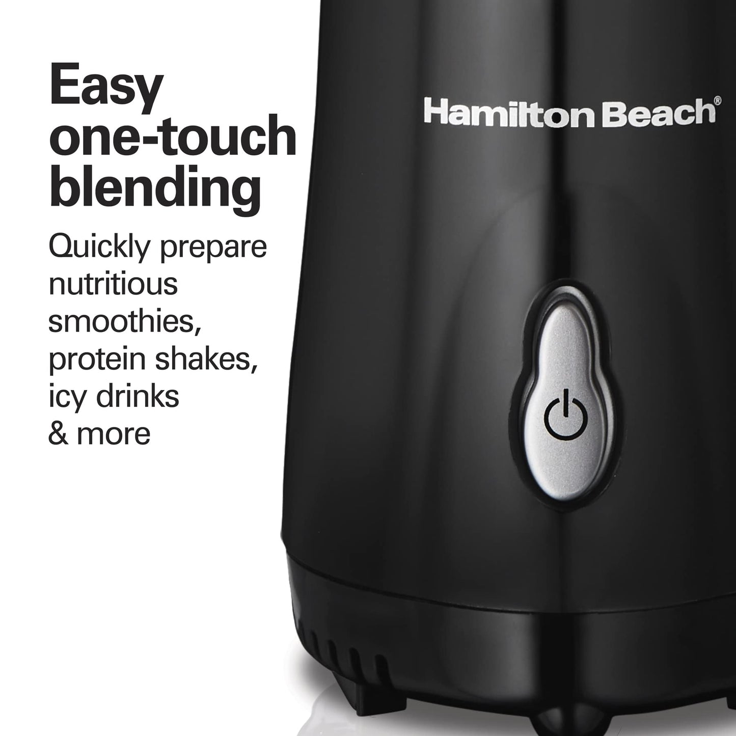 Hamilton Beach Portable Blender for Shakes and Smoothies with 14 Oz BPA Free Travel Cup and Lid, Durable Stainless Steel Blades for Powerful Blending Performance, Black (51101AV)