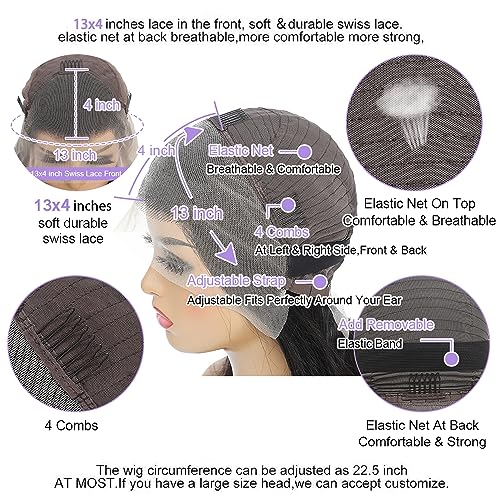 Vigriss Body Wave Lace Front Wigs Human Hair Pre Plucked Glueless Human Hair Wigs for Black Women 180% Density 13x4 HD Transparent Lace Front Wig Human Hair with Baby Hair Bleached Knots Wigs 18inch