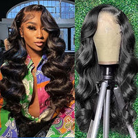 13x6 Lace Front Wigs Human Hair Pre Plucked 180 Density 26 Inch HD Body Wave Lace Front Wigs, 10A Frontal Wigs for Women Glueless Wigs Human Hair Pre Plucked Black wig