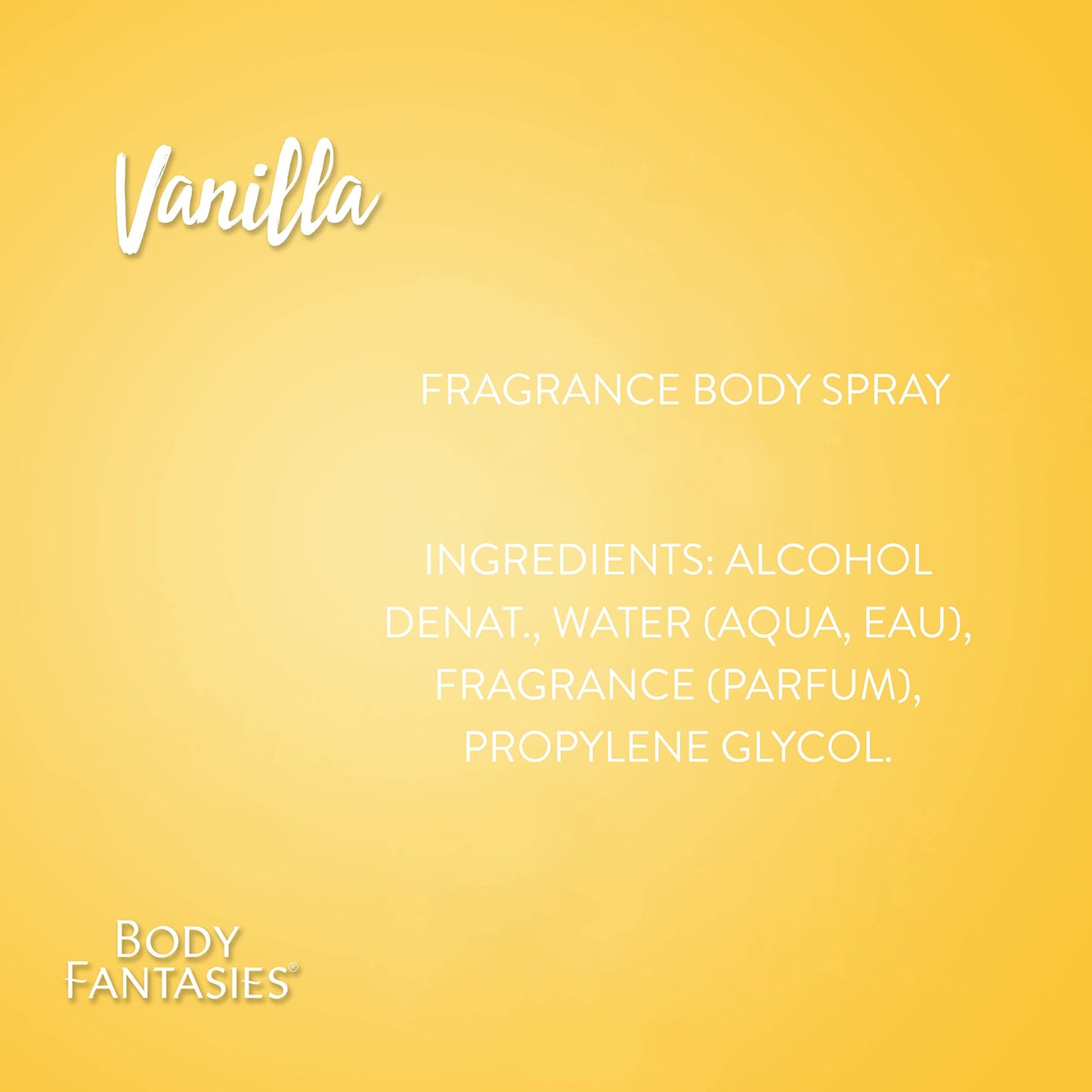 Body Fantasies Signature Fragrance Body Spray, Vanilla, 8 fl oz (Pack of 2)