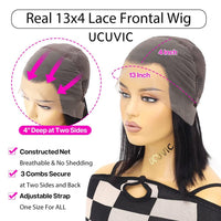 UCUVIC Bob Wig Human Hair 13x4 HD Lace Front Wigs for Black Women Human Hair Side Part Frontal Bob Wig, Ailwelia Glueless Short Human Hair Wigs for Black Women Pre Plucked 180% Density 10 Inch