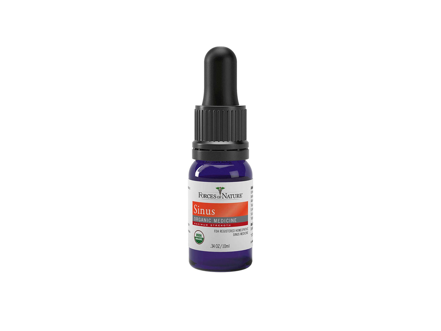 Forces of Nature - Natural Organic Sinus Maximum Strength Medicine (10ml) Non Drowsy, Non Addictive, Non GMO -Fight Congestion, Sinus Pressure, Pain, Sneezing and Runny Nose, Promote Sinus Health