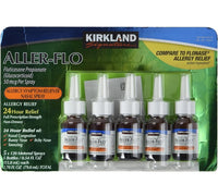 KIRKLAND SIGNATURE Aller-Flo Fluticasone Propionate (Glucorticoid) 5 Bottles x 120 Metered Sprays 0.54 Fl OZ per Bottle (15.8 mL x 5) 2.70 OZ Total (79 mL Total) 600 Total Sprays Total, 1-Pack