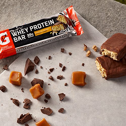 Gatorade Whey Protein Bars, Chocolate Caramel,12 Count (Pack of 1)