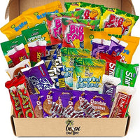 Tropi Delight Jamaican Variety Snack - Exotic Gift Box (40ct) International College Student Military Care Pack Assorted Caribbean Food Treats Chips Candy Basket Sampler