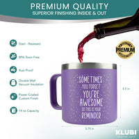 Christmas Gifts for Women – Premium Coffee Purple Mug/Tumbler 14oz Sometimes You Forget You’re Awesome Thank You, Teacher, Mom, Best Friend, Her, College, Birthday, Boss Lady, Inspirational, Coworker