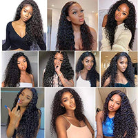 NANTLIY 13x4 Lace Front Wigs Human Hair Pre Plucked Brazilian Wet and Wavy Human Hair Wigs for Black Women Glueless Curly Lace Frontal Wigs Human Hair Natural Color 180% Density (20 Inch)