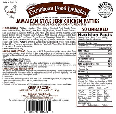 Jamaican Style Patties, Unbaked (Jerk Chicken, 1 Case)