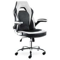 JHK Gaming Computer Office Ergonomic Desk Chair Armrests Neck Pillow and Built-in Lumbar Adjustment, Black and White