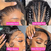 13x6 Deep Wave Lace Front Wigs Human Hair Deep Wave HD Lace Frontal Wigs Human Hair for Black Woman Glueless Curly Lace Front Wig Pre Plucked with Baby Hair 150% Density Natural Color (20 inch)