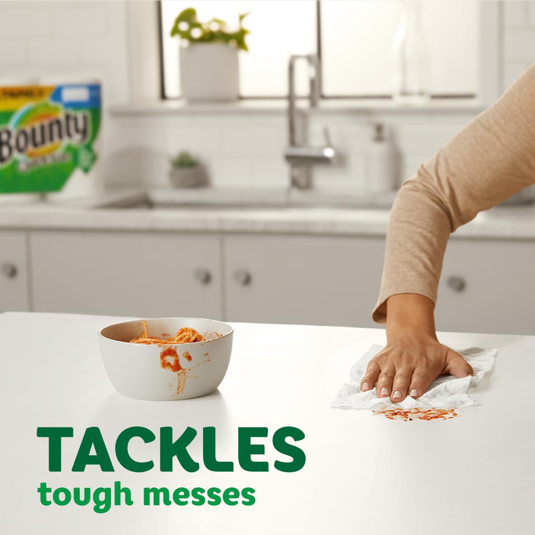 Bounty Quick-Size Paper Towels, White, 12 Family Rolls = 30 Regular Rolls