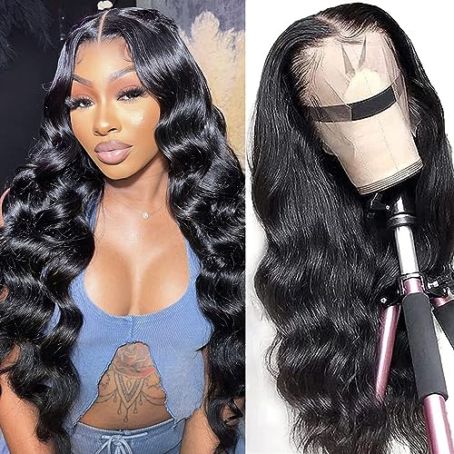 Drosuud 13x6 Body Wave Lace Front Wigs Human Hair 13x6 HD Lace Frontal Wigs for Women Human Hair Pre Plucked with Baby Hair Brazilian Virgin Human Hair Lace Front Wigs 26Inch