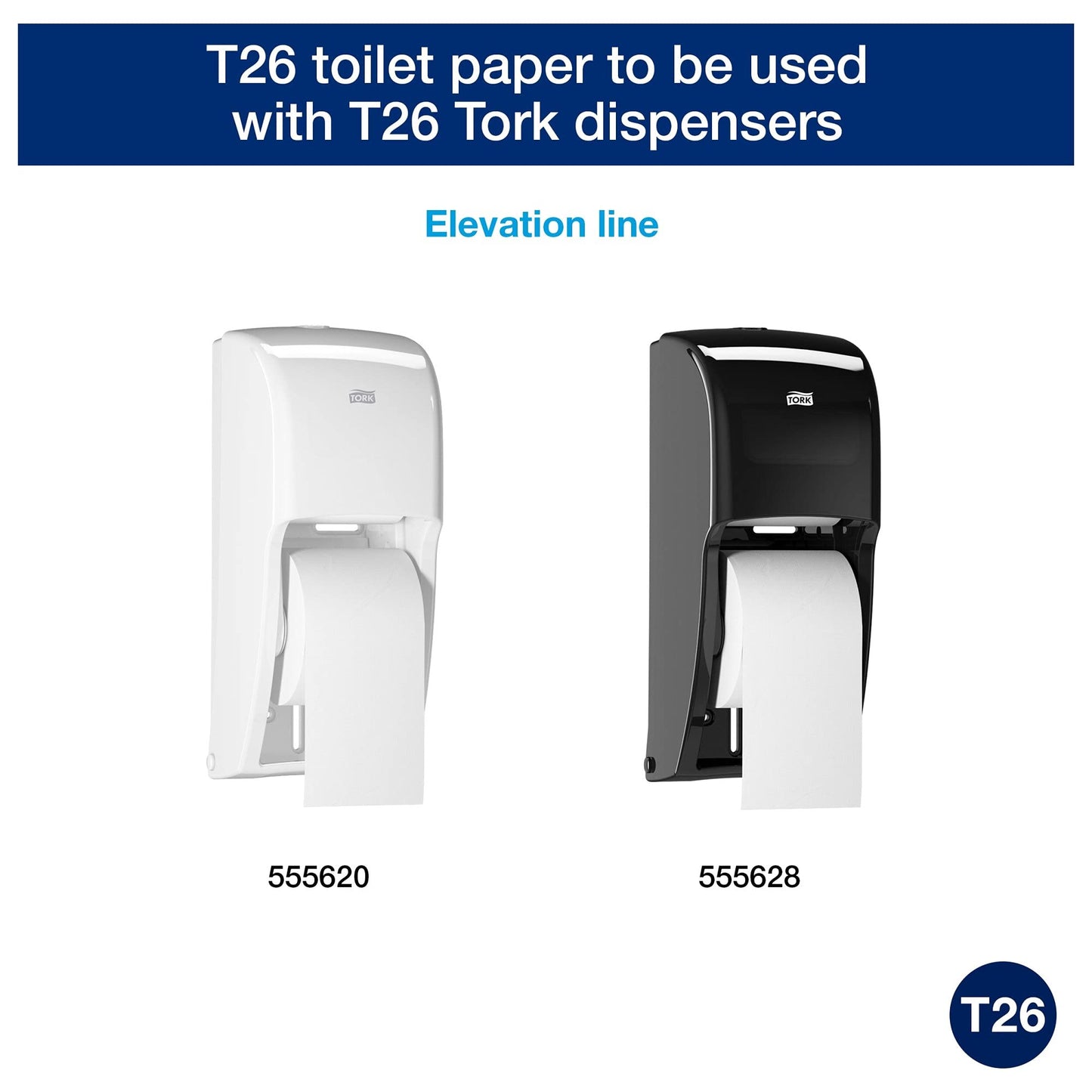 Tork High-Capacity Toilet Paper Roll White T26, Advanced, 2-Ply, 36 x 1000 sheets, 110292A