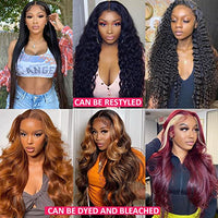 Hairitory Body Wave Lace Front Wigs Human Hair for Black Women 13x4 HD Transparent Wavy Lace Front Human Hair Glueless Wigs Pre Plucked 180% Density Body Wave Lace Frontal Wig Natural Black(22inch)