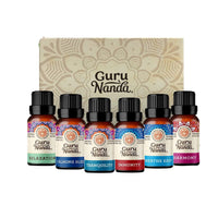 Guru Nanda (Set of 6) Therapeutic Grade Essential Oil Blends - 100% Pure & Natural Aromatherapy Blends for Oil Diffusers & Topical Use & Menthol Vaporizer Pads, 18 Count