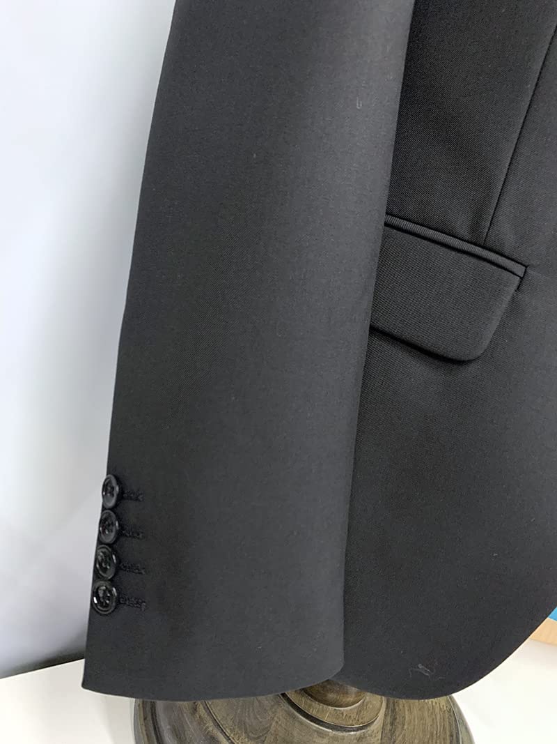 Men's Suits Slim Fit 3 Pieces Notch Lapel Formal Groomsmen Tuxedos for Wedding (Blazer+Vest+Pant)(Blue,42)
