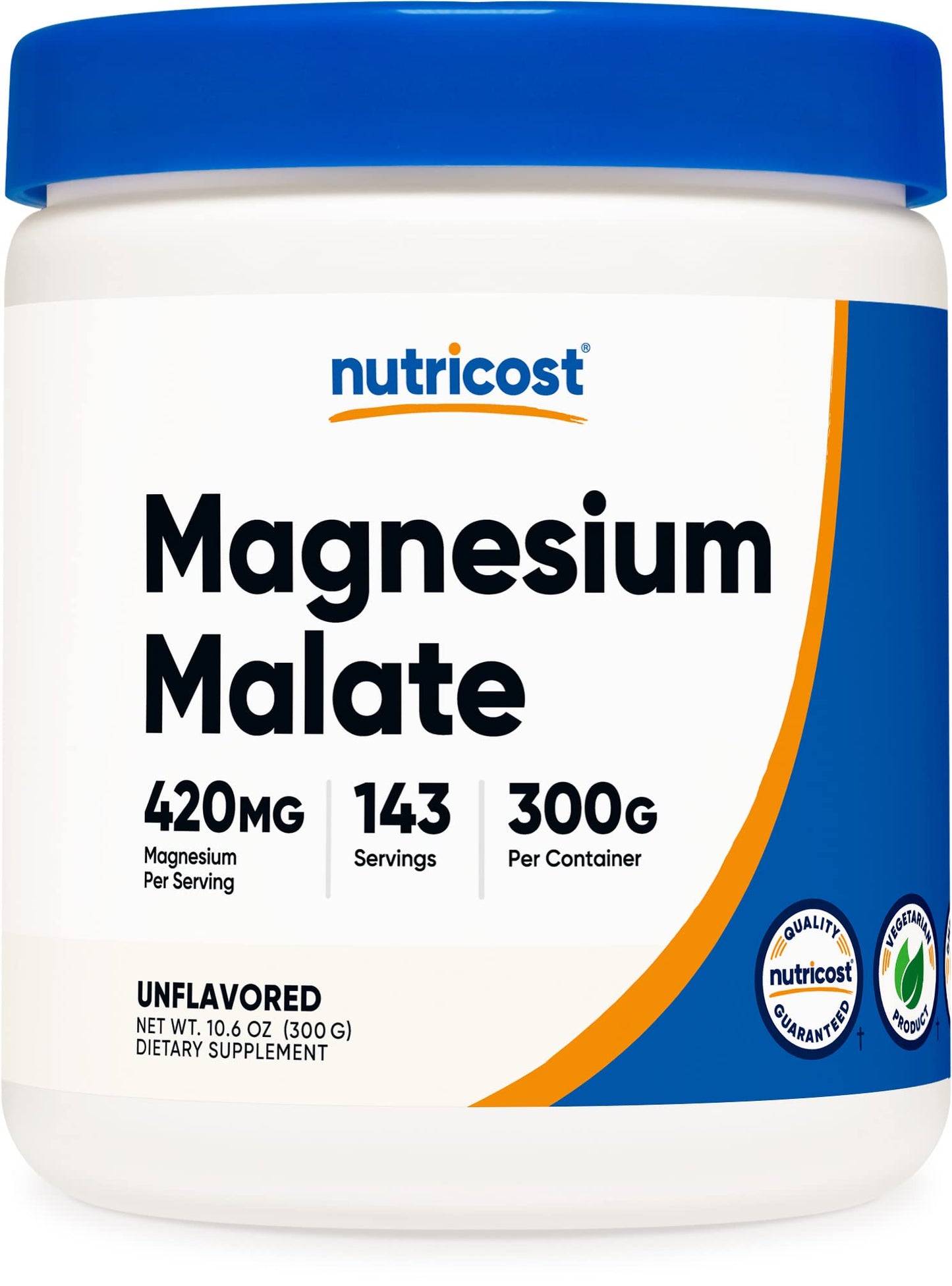 Nutricost Magnesium Malate Powder (300g) - 420mg of Magnesium Per Serving - Non-GMO, Gluten Free