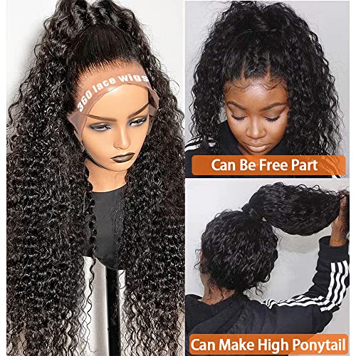 RASHINEE 360 Lace Front Wigs Human Hair Water Wave Full Lace Human Hair Wigs for Black Women Pre Plucked with Baby Hair 360 Wigs Human Hair Natural Color 20 inch