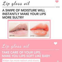 Hydrating Lip Glow Oil, Moisturizing Lip Oil Gloss, Transparent Tinted Lip Balm, Transparent Toot Lip Oil, Plumping Lip Gloss, Long Lasting Nourishing Non-sticky (Cherry)